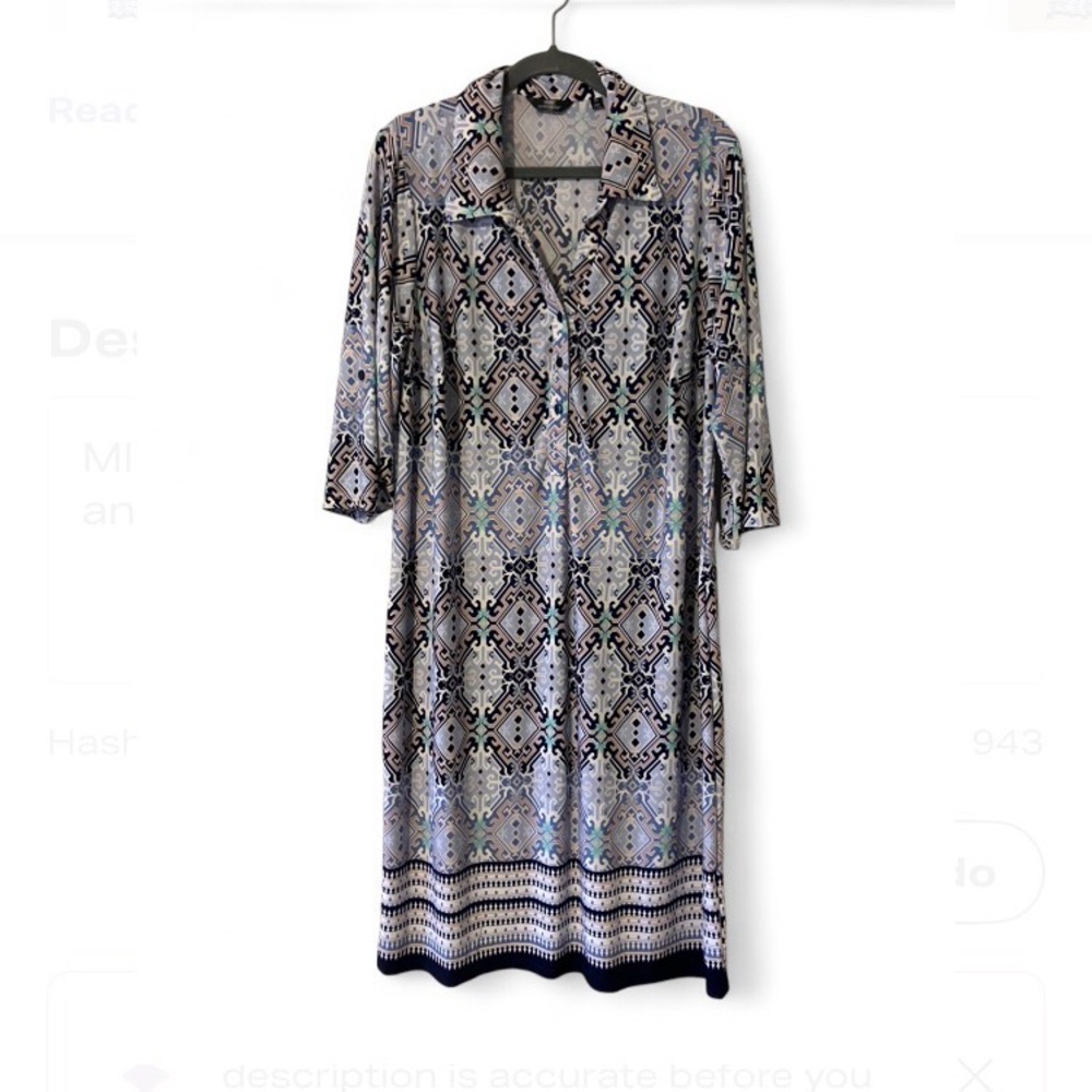 Mlle Gabrielle Geometric‎ Long Sleeve Dress - Black and White